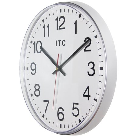 Infinity Instruments Prosaic 12 in. Business Clock, Silver 14529SV-830